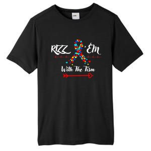 Funny Autism Saying Rizz Em With The Tism Gift Tall Fusion ChromaSoft Performance T-Shirt