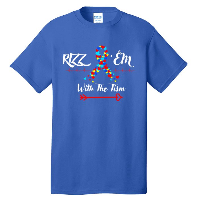 Funny Autism Saying Rizz Em With The Tism Gift Tall T-Shirt