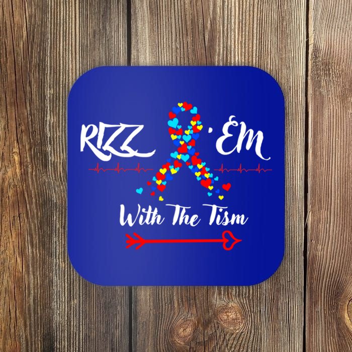 Funny Autism Saying Rizz Em With The Tism Gift Coaster