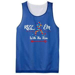 Funny Autism Saying Rizz Em With The Tism Gift Mesh Reversible Basketball Jersey Tank