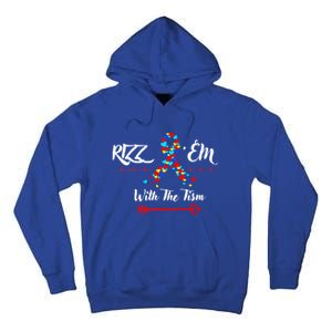 Funny Autism Saying Rizz Em With The Tism Gift Tall Hoodie