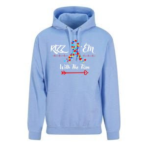 Funny Autism Saying Rizz Em With The Tism Gift Unisex Surf Hoodie