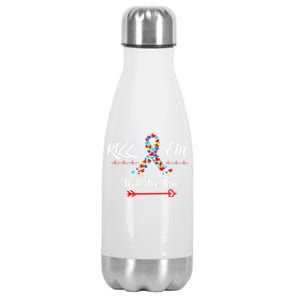 Funny Autism Saying Rizz Em With The Tism Gift Stainless Steel Insulated Water Bottle