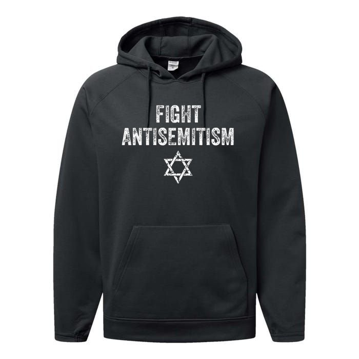 Fight Antisemitism Stop The Hate Jewish Pride Performance Fleece Hoodie