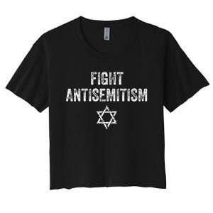 Fight Antisemitism Stop The Hate Jewish Pride Women's Crop Top Tee