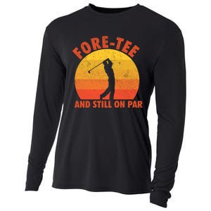 ForeTee And Still On Par Funny 40th Birthday Golfer Cooling Performance Long Sleeve Crew