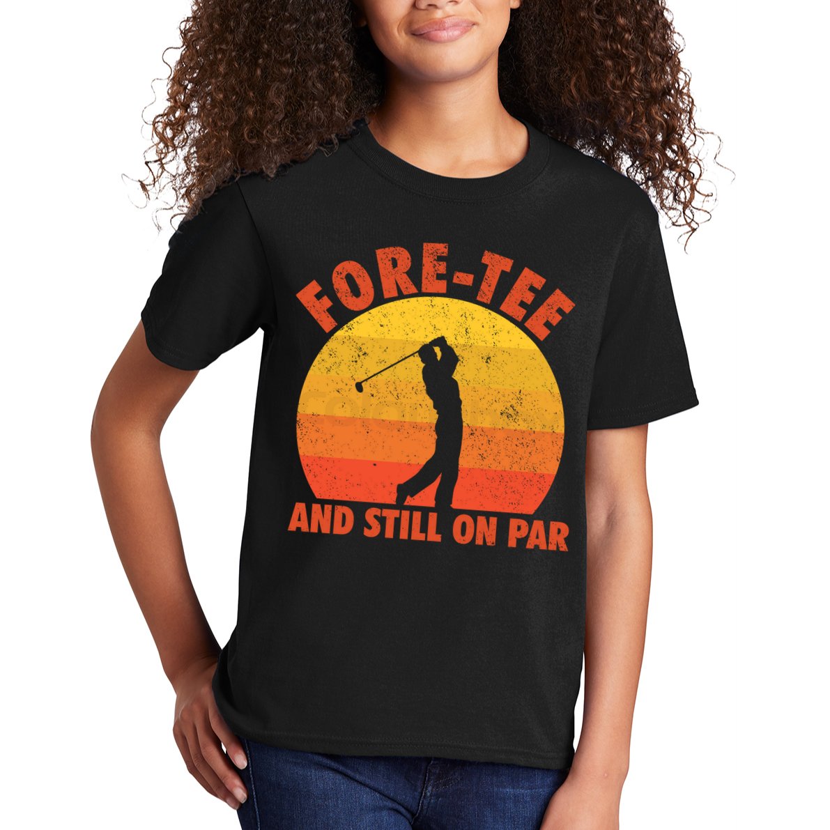 ForeTee And Still On Par Funny 40th Birthday Golfer Kids T-Shirt