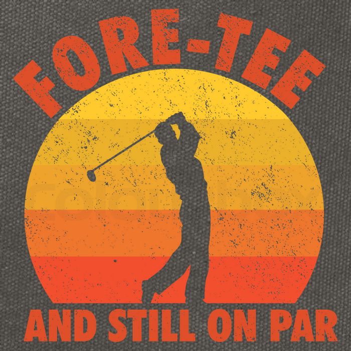 ForeTee And Still On Par Funny 40th Birthday Golfer Cotton Canvas Backpack