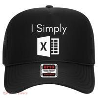 Funny Accountant Spreadsheet I Simply Excel Green High Crown Mesh Back Trucker Hat