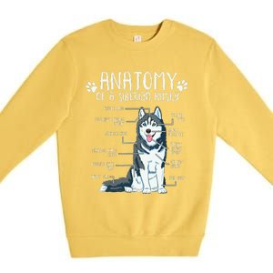 Funny Anatomy Siberian Husky Dog Lover Premium Crewneck Sweatshirt