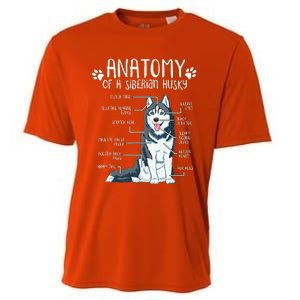 Funny Anatomy Siberian Husky Dog Lover Cooling Performance Crew T-Shirt