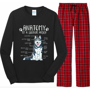 Funny Anatomy Siberian Husky Dog Lover Long Sleeve Pajama Set