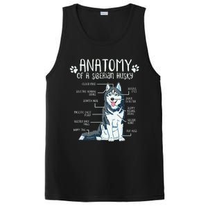 Funny Anatomy Siberian Husky Dog Lover PosiCharge Competitor Tank