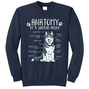 Funny Anatomy Siberian Husky Dog Lover Sweatshirt