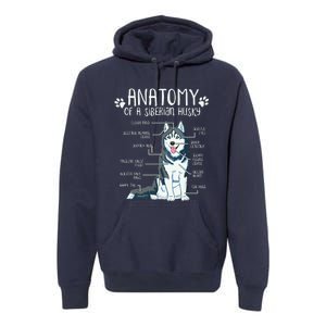 Funny Anatomy Siberian Husky Dog Lover Premium Hoodie