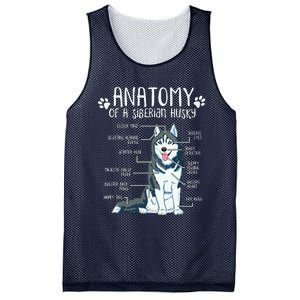 Funny Anatomy Siberian Husky Dog Lover Mesh Reversible Basketball Jersey Tank