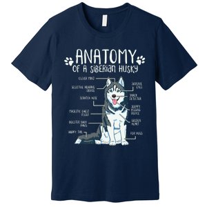 Funny Anatomy Siberian Husky Dog Lover Premium T-Shirt