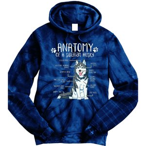 Funny Anatomy Siberian Husky Dog Lover Tie Dye Hoodie