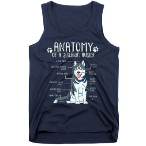 Funny Anatomy Siberian Husky Dog Lover Tank Top