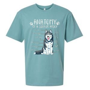 Funny Anatomy Siberian Husky Dog Lover Sueded Cloud Jersey T-Shirt