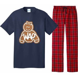 Funny Adult Sex Joke Wap Naughty Gingerbread Christmas Holiday Matching Couple Pajama Set