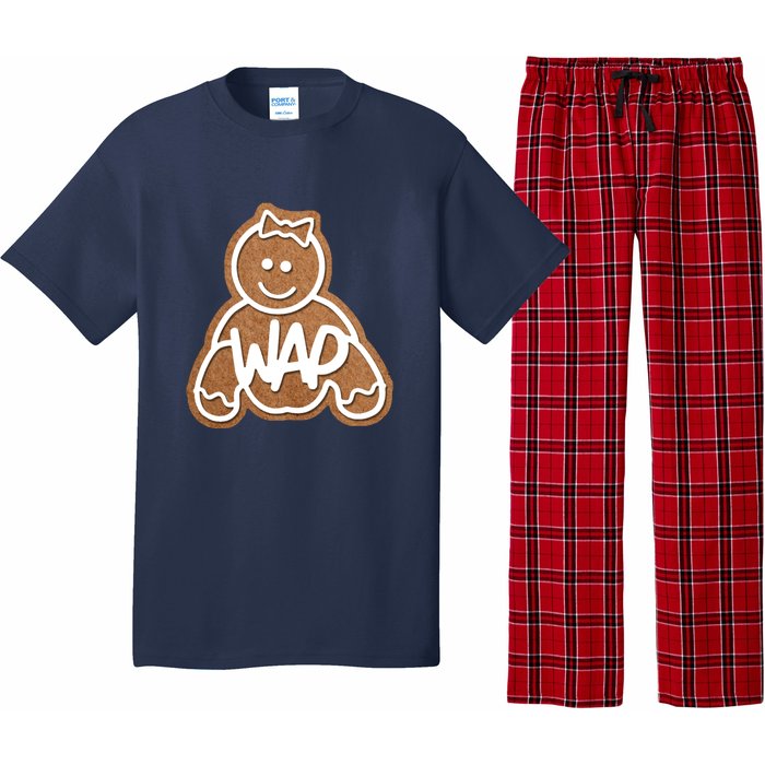 Funny Adult Sex Joke Wap Naughty Gingerbread Christmas Holiday Matching Couple Pajama Set