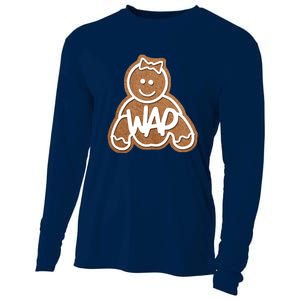 Funny Adult Sex Joke Wap Naughty Gingerbread Christmas Holiday Matching Couple Cooling Performance Long Sleeve Crew