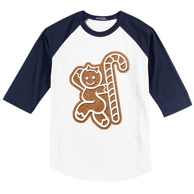 Funny Adult Sex Joke Naughty Gingerbread Christmas Holiday Matching Couple Baseball Sleeve Shirt