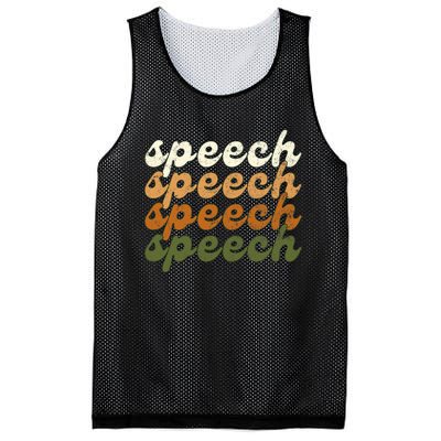 Fall & Autumn Speech Therapy Slp Therapist Retro Distressed Mesh Reversible Basketball Jersey Tank