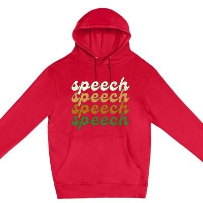 Fall & Autumn Speech Therapy Slp Therapist Retro Distressed Premium Pullover Hoodie