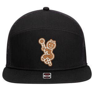 Funny Adult Sex Joke Naughty Gingerbread Christmas Holiday Matching Couple 7 Panel Mesh Trucker Snapback Hat