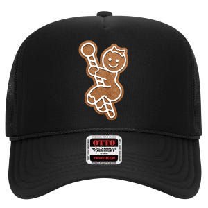 Funny Adult Sex Joke Naughty Gingerbread Christmas Holiday Matching Couple High Crown Mesh Back Trucker Hat