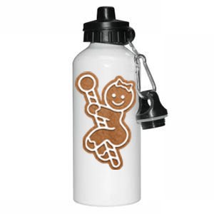 Funny Adult Sex Joke Naughty Gingerbread Christmas Holiday Matching Couple Aluminum Water Bottle