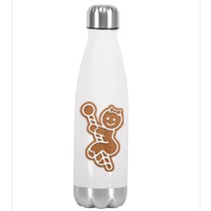 Funny Adult Sex Joke Naughty Gingerbread Christmas Holiday Matching Couple Stainless Steel Insulated Water Bottle