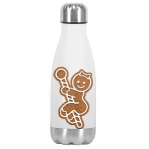 Funny Adult Sex Joke Naughty Gingerbread Christmas Holiday Matching Couple Stainless Steel Insulated Water Bottle