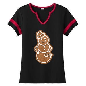 Funny Adult Sex Joke Naughty Gingerbread Dick Christmas Holiday Matching Couple Ladies Halftime Notch Neck Tee