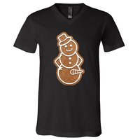 Funny Adult Sex Joke Naughty Gingerbread Dick Christmas Holiday Matching Couple V-Neck T-Shirt