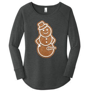 Funny Adult Sex Joke Naughty Gingerbread Dick Christmas Holiday Matching Couple Women's Perfect Tri Tunic Long Sleeve Shirt