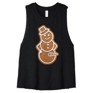 Funny Adult Sex Joke Naughty Gingerbread Dick Christmas Holiday Matching Couple Women's Racerback Cropped Tank