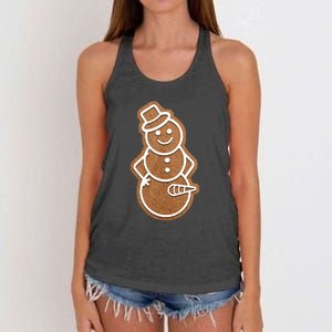 Funny Adult Sex Joke Naughty Gingerbread Dick Christmas Holiday Matching Couple Women's Knotted Racerback Tank