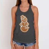 Funny Adult Sex Joke Naughty Gingerbread Dick Christmas Holiday Matching Couple Women's Knotted Racerback Tank