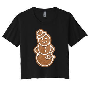 Funny Adult Sex Joke Naughty Gingerbread Dick Christmas Holiday Matching Couple Women's Crop Top Tee