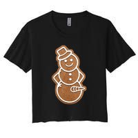 Funny Adult Sex Joke Naughty Gingerbread Dick Christmas Holiday Matching Couple Women's Crop Top Tee