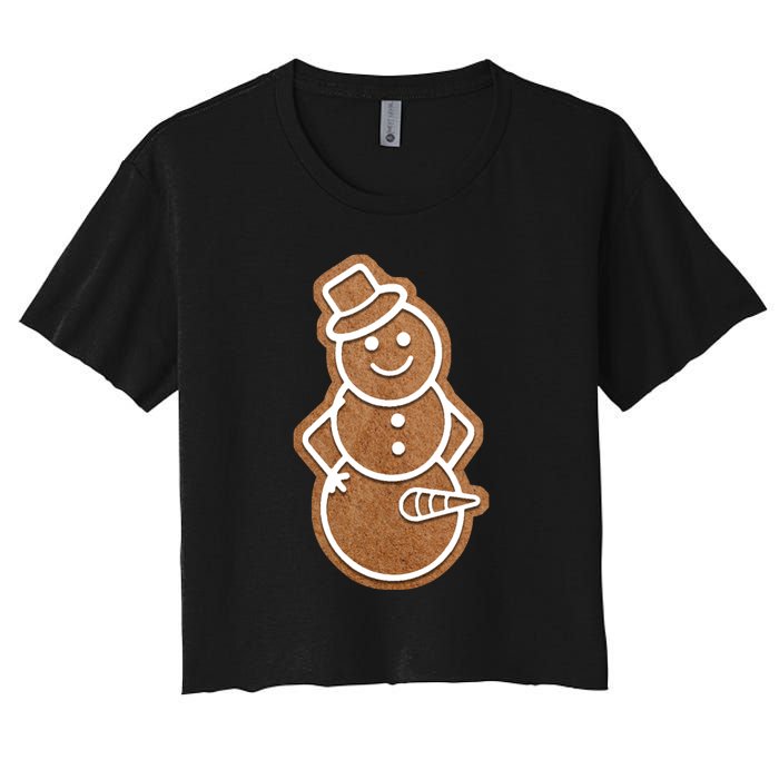 Funny Adult Sex Joke Naughty Gingerbread Dick Christmas Holiday Matching Couple Women's Crop Top Tee