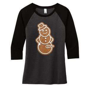 Funny Adult Sex Joke Naughty Gingerbread Dick Christmas Holiday Matching Couple Women's Tri-Blend 3/4-Sleeve Raglan Shirt