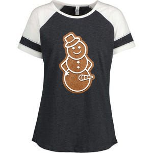 Funny Adult Sex Joke Naughty Gingerbread Dick Christmas Holiday Matching Couple Enza Ladies Jersey Colorblock Tee