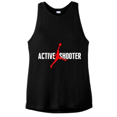 Funny Active Shooter Basketball Lovers sarcasm Ladies PosiCharge Tri-Blend Wicking Tank
