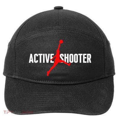 Funny Active Shooter Basketball Lovers sarcasm 7-Panel Snapback Hat