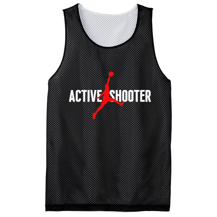 Funny Active Shooter Basketball Lovers sarcasm Mesh Reversible Basketball Jersey Tank