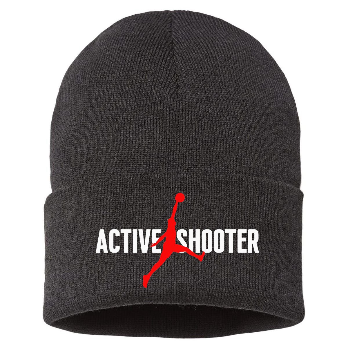 Funny Active Shooter Basketball Lovers sarcasm Sustainable Knit Beanie